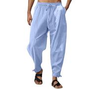 Generisch Sommerhose Herren, Sommerhosen Herren, Herren Freizeithose Atmungsaktiv Lockere Passform Twill Strand Kordelzug Bequem Elastische Taille Entspannte Alltagshose Für Reisen Im Freien