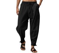 Generisch Sommerhose Herren, Sommerhosen Herren, Herren Freizeithose Atmungsaktiv Lockere Passform Twill Strand Kordelzug Bequem Elastische Taille Entspannte Alltagshose Für Reisen Im Freien