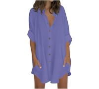 Generisch Sommerkleid Damen Elegant Kleid Leoprint Damen Hemdblusenkleid Strandkleid GroßE GrößEn Wickelkleider Freizeitkleider Sommer Blumenkleid Midikleid Hemdkleid Shirtkleider