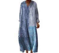 Generisch Sommerkleid Damen, Kleid Damen Sommer, Strandkleid Lang Maxikleider V Ausschnitt Sommerkleider Leicht Und Luftig Boho Kleid Elegante Midikleid Langes Freizeitkleid