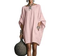 Generisch Sommerkleid Damen Kurz Elegant Strandkleid Damen Luftig Bikini Cover Up Strandponcho Oversize Sommerkleider Frauen Leicht Minikleider Fledermausärmel Tunika Kleid Locker Damenkleider Strand