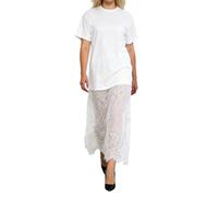 Generisch Sommerkleid Damen Lang Elegant Kleider Damen Sommer Shirtkleid Kurzarm Rundhals Strandkleid Spitze Patchwork Sommerkleider Leicht Und Luftig Tshirt Kleid Locker Casual Damenkleider