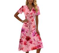Generisch Sommerkleid Damen Lang Langes Sommerkleid Damen Maxikleid Strandkleid Weiß Blusenkleid Langarm Tunikakleid Damenkleider Elegant Sexy Kleid Summer Dresses 70Er Jahre Outfit