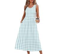 Generisch Sommerkleid Damen Lang Sommerkleider Damen Maxikleid Hippie Boho Strandkleid Baumwolle Blusenkleider Sommer Tunikakleid Damenkleider Knielang Ballkleid Goth Dress Outfit Für Abiball Mutter