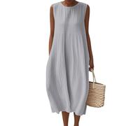Generisch Sommerkleid Damen Leicht Lang Kleid Schwarz Damen Hemdblusenkleid Sommer Strandkleid GroßE GrößEn Wickelkleider Freizeitkleider Sommer Blumenkleid Midikleid Elegant Hemdkleid Shirtkleider