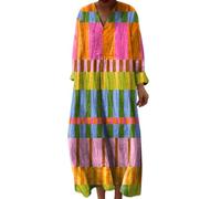 Generisch Sommerkleid Damen Leicht, Party Kleider Damen, Strandkleid Lang Maxikleider V Ausschnitt Sommerkleider Leicht Und Luftig Boho Kleid Elegante Midikleid Freizeitkleid, Outlet Angebote Sale