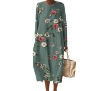Generisch Sommerkleider Bandeau Kleid Damen Hemdblusenkleid Strandkleid Lang Wickelkleider Freizeitkleider Damen Sommer Blumenkleid Midikleid Hemdkleid Shirtkleider