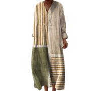 Generisch Sommerkleider Knielang, Kleider Damen Sommer, Strandkleid Lang Maxikleider V Ausschnitt Sommerkleider Leicht Und Luftig Boho Kleid Elegante Midikleid Freizeitkleid, Primeangebote