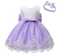 Generisch Sommerkleider Mädchen, Festliches Baby Tutu Set Kleid Haarband Mit Schleife Mädchen Hochzeitskleid Aus Spitze & Rock