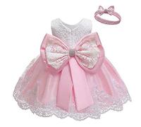 Generisch Sommerkleider Mädchen, Festliches Baby Tutu Set Kleid Haarband Mit Schleife Mädchen Hochzeitskleid Aus Spitze & Rock