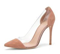 Generisch Sommersandalen Aus Kunstleder, Spitze Zehe, Stilettos, Transparentes Obermaterial, Zum Hineinschlüpfen. Für Party, Büro Und Dates.,Nude 3,37 EU