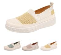 Generisch Sommersneaker Damen Leicht Slip-On Sneakers Bequeme Strickschuhe Ohne SchnüRung Leichte Komfortschuhe Plateau Schuhe Breite FüßE Trekkingsandalen FüR Alltag Und Freizeit Gr.35-42