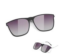Generisch Sonnenbrille Clip, sonnenbrillen clip für brille, Polarisiert Clip auf Sonnenbrillen, UV400 Sonnenbrille Clip, sonnenbrille zum aufstecken, Polarisierte Clip-on Nachtfahrbrille (Lila)