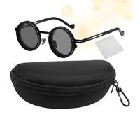 Generisch Sonnenbrille Mit Einstellbarer Tönung - 9 Stufen UV-Schutz Mit ND-Filter & Polarisierte Gläser | Runder Retro-Metallrahmen Für Angeln Golf Autofahren Stŕand | Outdoor-Sport- & Reisebrille