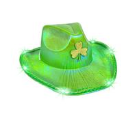 Generisch Sonnenhut Damen Wandern St. Day Hat Wide Brim Hats Green Hat Containing Lights That Can Light Gelber Froschhut (D, One Size)