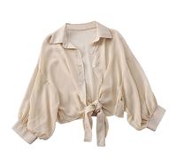 Generisch Sonnenschutz-Schal Damen Halbarm-Shirt Dünne atmungsaktive Strandbekleidung Anti-UV Strandkleidung für Sommer und Herbst Langarm Jacket Großzügige Größe Bolero