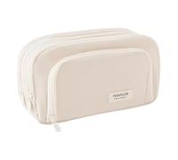 Generisch Stationery Pouch - Aesthetic Canvas Pencil Cases, Large Capacity Pen Bag, Padded Protective Internal Lining Structured, Rapid Access Double Zipper Opening, Desk Item for Home Office