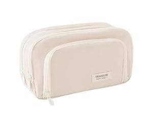 Generisch Stationery Pouch - Aesthetic Canvas Pencil Cases, Large Capacity Pen Bag, Padded Protective Internal Lining Structured, Rapid Access Double Zipper Opening, Desk Item for Home Office