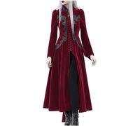 Generisch Steampunk Damen Jacke, Gothic Frack Damen Mantel,Punk Gehrock Mittelalter Viktorianischen Mäntel Renaissance Vintage Smoking Klied für Frauen Halloween Kostüm Karneval Party Kleidung Frauen