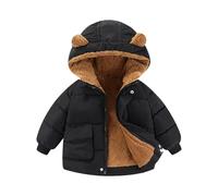Generisch Steppjacke Jungen Leicht Kleinkind Kinder Säugling Baby Jungen Mädchen Winter Bär Ohren Mit Kapuze Mantel Jacke Dicke Warme Oberbekleidung Kleidung Outfits Hoodie Herren (Black, 4-5 Years)