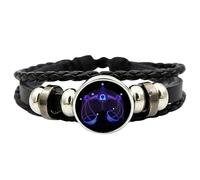Generisch Sternzeichen-Armband - Sternbild-Zeichen-Armband - Tragbares mehrschichtiges Sternbild-Lederarmband für Damen und Herren