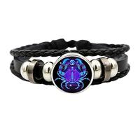 Generisch Sternzeichen-Geist-Armband | Handgefertigtes Sternzeichen-Armband | Tragbares mehrschichtiges Sternbild-Lederarmband für Damen und Herren