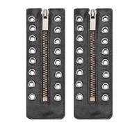 Generisch Stiefel-Reißverschluss-Einsätze - 15,9 X 5,5 Cm Schnürsenkel Ohne, Reißverschluss Mit Metallösen, 2 Stück 8-Ösen-Turnschuhe Ohne Schnürsenkel Für Arbeit, Sport, Golf, Erwachsene,