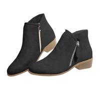 Generisch Stiefeletten Damen Wildleder Damenstiefel Chelsea Boots Seitlichem Reißverschluss Kurze Stiefel Spitze Zehe Wildlederstiefel mit Niedrigem Absatz Herbst Winter Damenstiefel Knöchelstiefel