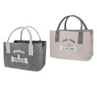 Generisch Stilvolle Filz Tasche von Gilde Hundefan - Zeigen Sie Ihre Liebe zu Hunden mit Eleganz Shopper Einkaufstasche Offizieller Hundefan oder Ohne Hund ist alles doof (Beige & Dunkelgrau)