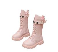 Generisch Stilvolle Winterstiefel für Mädchen mit Sternenakzent High-Top-Stiefel mit Gürtelverschluss modische Kleinkindstiefel für Alltag Freizeit Schule (Red, 35.5 Big Kids)