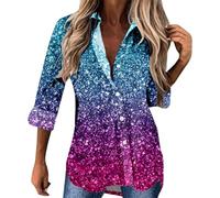 Generisch Stilvolles Langarmhemd als Damen Cardigan mit Knopfleiste Kragen im floralen Boho-Blumenmuster für lässige Bequeme Alltagsoutfits (Light Purple, XXXL)