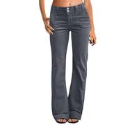 Generisch Stoffhose Damen Elegant Locker Palazzo Hose High Waist Lässig Bequeme Strandhose Weite Business Hosen Freizeithose Anzughose Stylische Locker Dehnbar Casual Hose