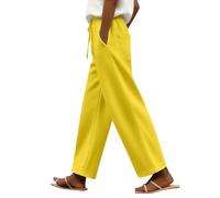 Generisch Stoffhose Damen Elegant Locker Palazzo Hose Sommerhose High Waist Bequeme Strandhose Weite Business Hosen Freizeithose Anzughose Lässig Locker Sweathose Leichte Trousers
