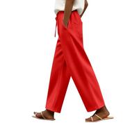 Generisch Stoffhose Damen Elegant Locker Palazzo Hose Sommerhose High Waist Bequeme Strandhose Weite Business Hosen Freizeithose Anzughose Lässig Locker Sweathose Leichte Trousers