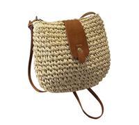 Generisch Strand Tasche, Strohtaschen Damen Geflochten Sommer Boho Umhängetasche Korbtasche Mit Reißverschluss Geflochten Schultertasche Strandtasche Stroh Moderne Häkeltasche Strand Tasche