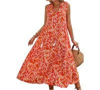 Generisch Strandkleid Damen Damen Sommerkleider Knielang Hochzeitsgast Kleid Party Dress Strandkleider Abendkleid Midi Cocktailkleider Sommerbekleidung Für Sommerkleid Neckholder Gelbes