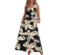 Generisch Strandkleid Damen Langes Sommerkleid Damen Maxikleider Strandkleid Weiß Blusenkleid Tunikakleid Damenkleider Boho Kleid Wedding Dress Outfit Für Abiball Mutter