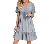 Generisch Strandkleid Damen Sommerkleid Damen Leicht Midi Samtkleid Dress for Women Strandkleid Lang Abendkleider Cocktailkleid Lang Sommer Kleidung Luftiges Sommerkleid Kleid Mit Cut
