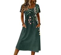 Generisch Strandkleid Damen Sommerkleid Lang Maxikleid Damen Strandkleidung Blusenkleid Lang Tunikakleid Damenkleider Elegant Bohokleid Sommer Maxi Dress 70Er Jahre Outfit