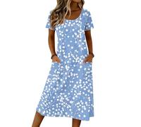 Generisch Strandkleid Damen Sommerkleider Für Mollige Maxikleid Langarm Pareos & Strandkleider Blusenkleid Tunika Kleid Damen Damenkleider Sommer Lang Ballkleid Dress Summer Sommer Outfit