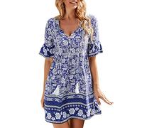 Generisch Strandkleid Damen Tunica Tiered Damenrock Langes Holiday Sommerkleid Plus Size Elegante Kleider Für Hochzeit