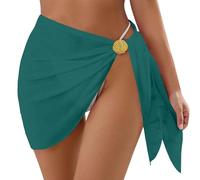 Generisch Strandrock Damen, Pareo Damen Strand Kurze Sommer Luftig Pareos Strandtuch Leopardenmuster Chiffon Leicht Bikini Hüfte Cover Up Wickelrock Wickeltuch Wrap Beach Strandrock