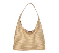 Generisch Strandtasche Damen, Korbtaschen Damen Gestreift Boho Groß Korbtasche Schultertasche Geflochtene Sommer Regenbogen Moderne Shopper Strandtasche Stroh Gehäkelte Häkeltasche Strand Tasche