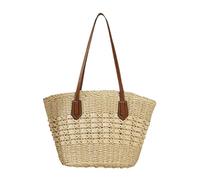 Generisch Strandtasche Klein, Strohtaschen Damen Boho Shopper Sommer Strandtasche Basttasche Geflochtene Groß Stroh Korbtasche Schultertasche Moderne Gehäkelte Häkeltasche Strand Tasche