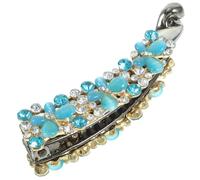 Generisch Strass Bananen Haarspange für Frauen Schmuck Haarclip aus Metall mit Katzenaugenstein Leichter Haarkamm für Langes Haar Modischer Haarschmuck für Alltag und Party