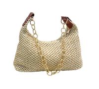 Generisch Straw Shoulder Bag for Women | Small Travel Purse | Woven Shoulder Bag for Women - for Beach Vacation Travel Wedding Party Work Date Shopping Commuting