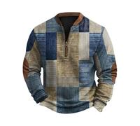 Generisch Strickfleece, Warmer Unisex Pullover aus Strick und Fleece, atmungsaktiver Zipp für Männer Ausgefallene Pullover Herrenpullover Langarm Weiß Sweatshirt Herren Ohne Kapuze