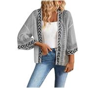 Generisch Strickjacke Damen Kurz Mode Open Front Cardigan Sweater Sommerjacke Ausgestellte Ärmel Strickmantel Winter Leichte Strickjacken Pullover Jacke Herbstjacke Feinstrickjacke