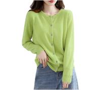 Generisch Strickjacke Damen Leichte Feinstrickjacke Elegant Cardigan mit Knöpfen Open Front Strickjacken für Frauen Strickmantel Langarm Übergangsjacke Baumwolle Pullover Jacke Sweater Outwear
