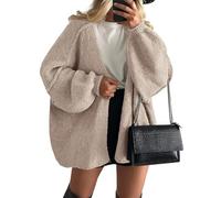 Generisch Strickjacke Damen Mittellang Oversize Cardigan Puffärmel Grobstrick Strickjacken Für Damen Warm Dicke Strickmantel Casual Langarm Winterjacke Elegant Offene Front Grobstrickjacke